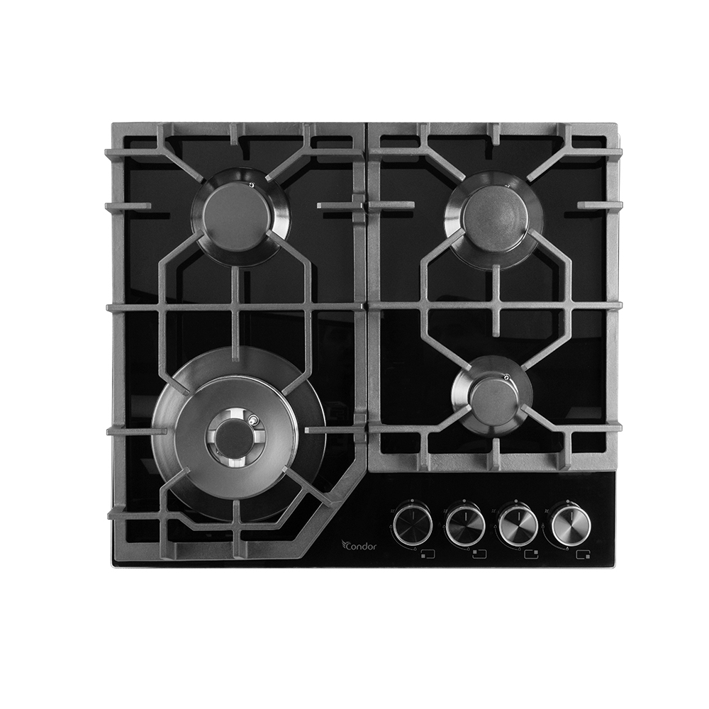 Table de Cuisson Encastrable Verre Noir 4 Feux Vanilla |CTE64W-VN3GB|